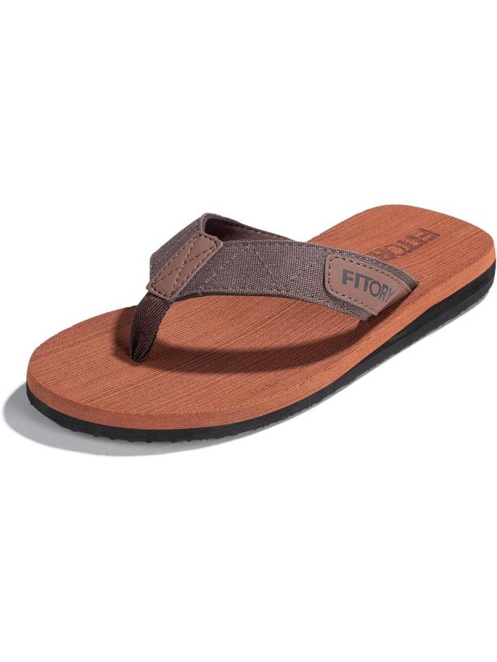 Men's Reddish Brown Flat Thongs Comfort Split Toe Rubber Flip Flop Slipper Shoes